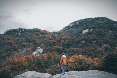 standing on a hilltop