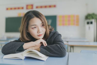 woman in class room